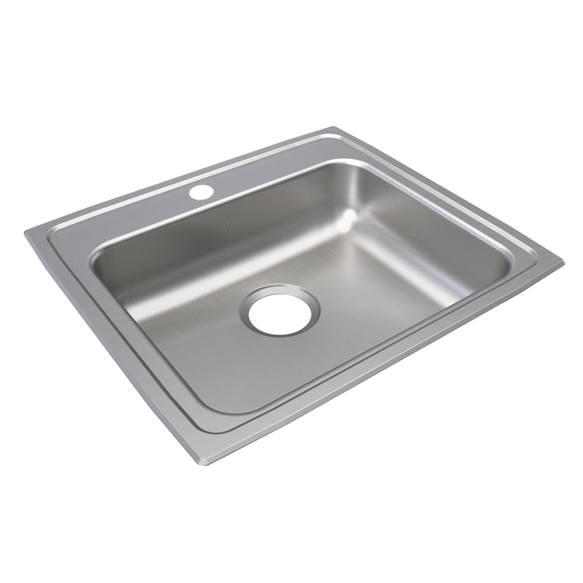 Elkay Lustertone Classic Single Bowl Drop - in ADA Sink, 22 x 19 - 1/2 x 6 - 1/2