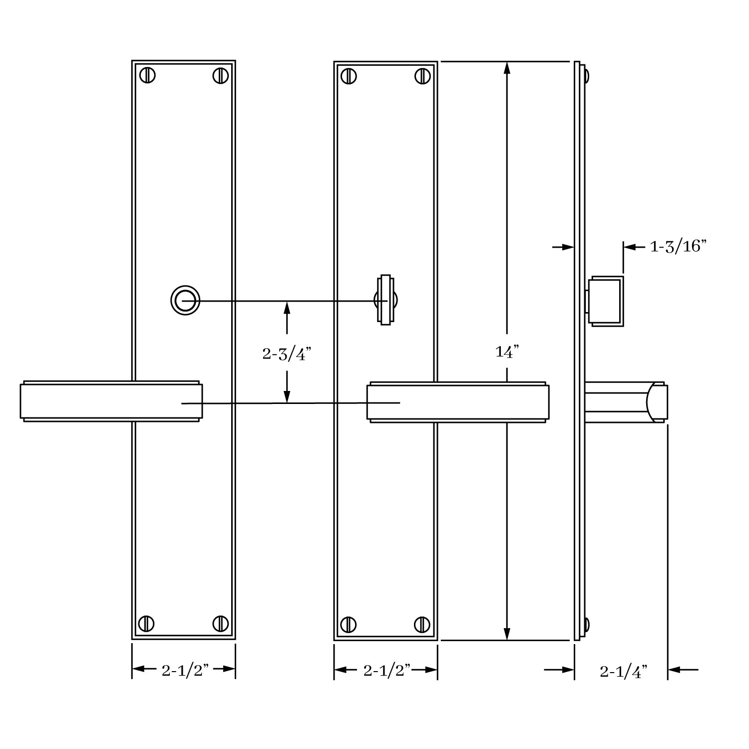 Exquisite Solid Brass Fifth Avenue 762 Interior Lever Set with 2 X 12 Escutcheon