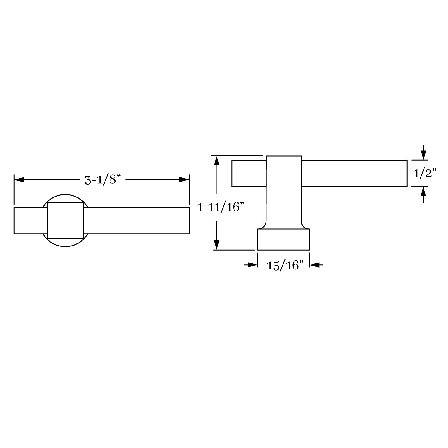 Large - Premium Solid Brass Reverie L Pull for Timeless Spaces
