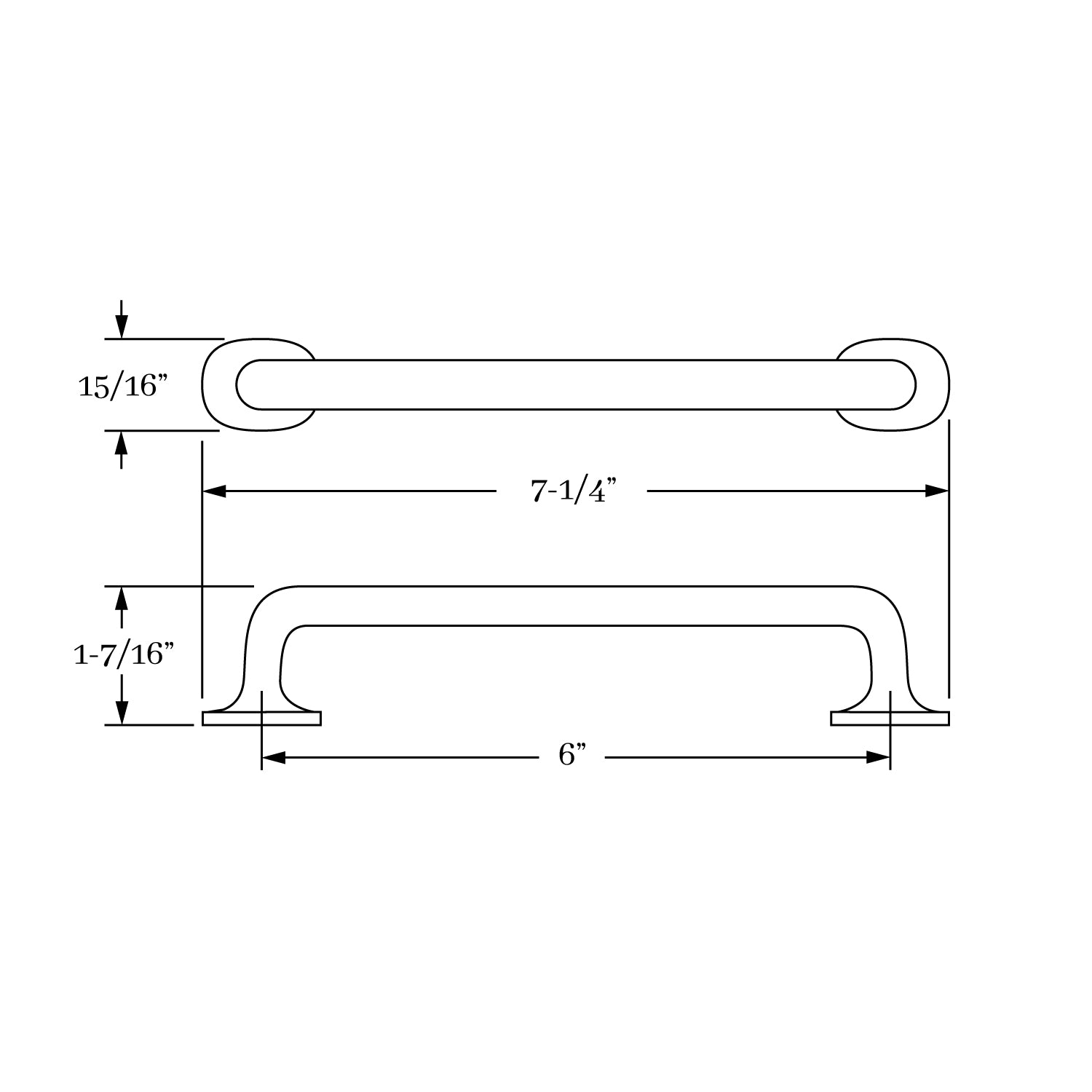 Elegant Classic Brass Montana 6-Inch Center-to-Center Cabinet Pull