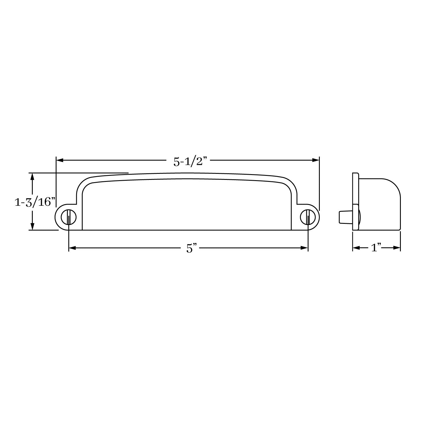 Exquisite Classic Brass Hutter 5 Inches Center - to - Center Cup Pull with Visible Screws for Cabinets and Furniture