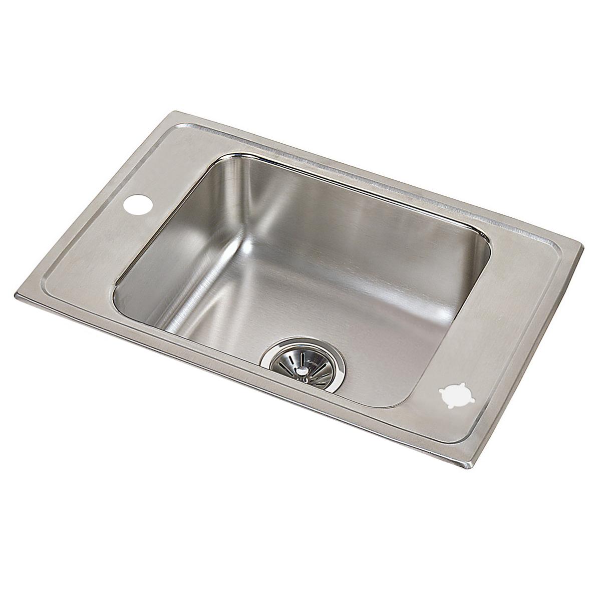 Elkay Lustertone Classic Single Bowl Drop - in Sink for Classroom Use with 25 Inches by 17 Inches by 7 - 5/8 Inches Dimensions and 2LM - Hole Design