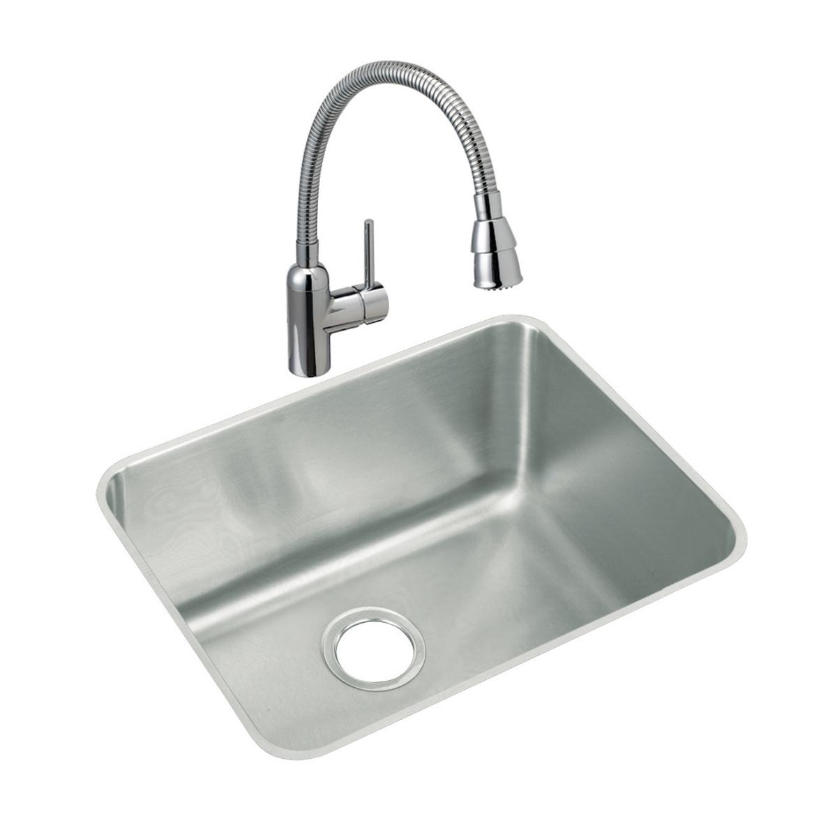 Elkay Lustertone Classic Undermount Single Bowl Kitchen Sink - Dimensions: 23-1/2 x 18-1/4 x 12 Inches