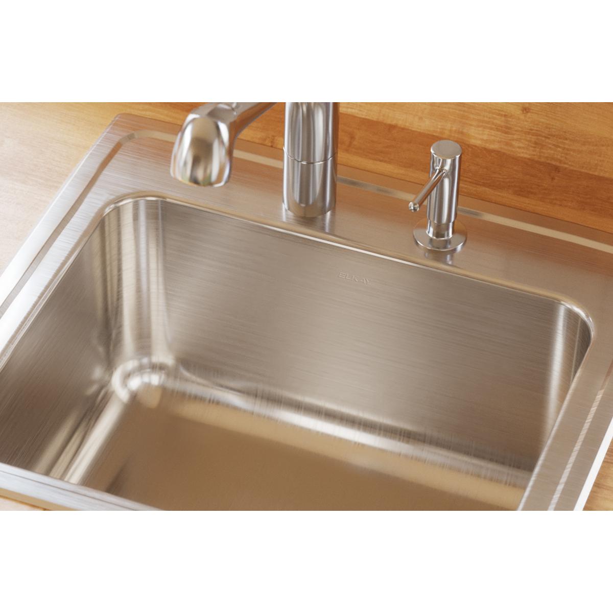 Elkay Lustertone Classic Single Bowl Drop - in Sink 22x19.5x10.125 with Perfect Drain