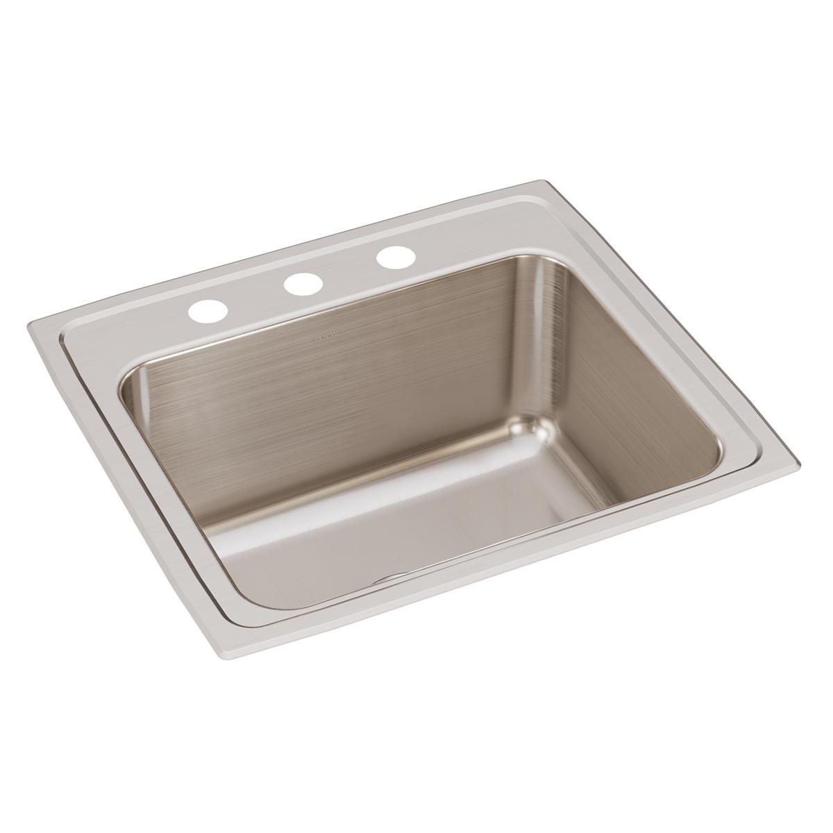 Elkay Lustertone Classic High - Quality Stainless Steel Single Bowl Drop - in Kitchen/Laundry Sink, Dimensions 22 x 19 - 1/2 x 10 - 1/8 Inches