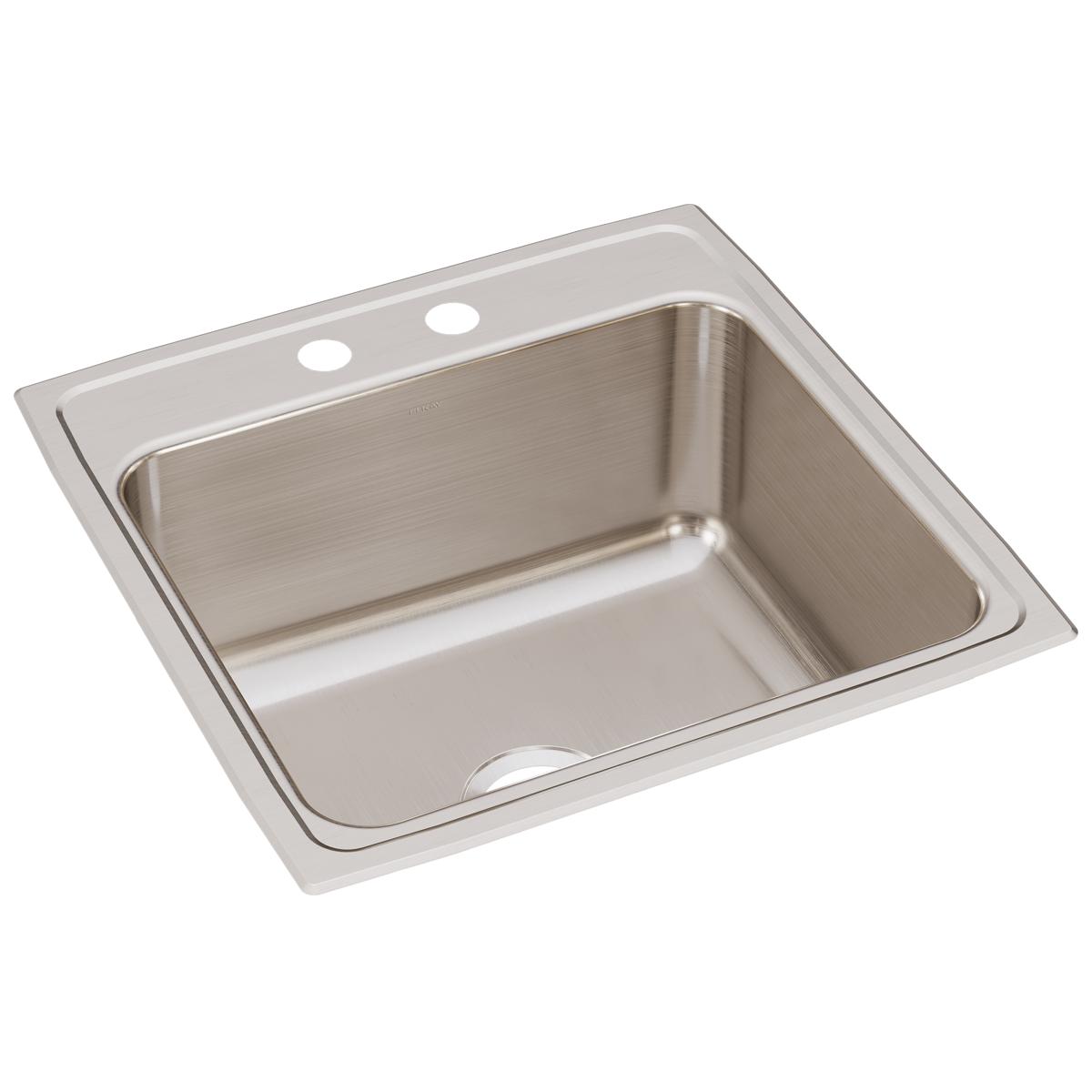 Elkay Lustertone Classic Stainless Steel 22 x 22 x 10-1/8 Single Bowl Drop-in Kitchen and Utility Sink