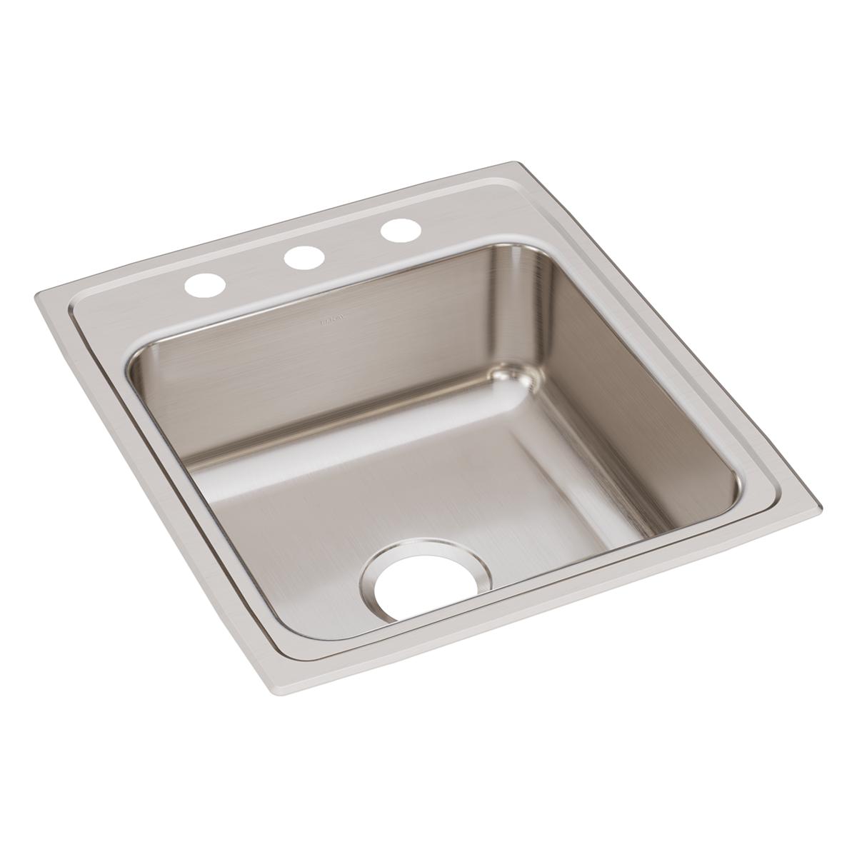 Elkay Lustertone Classic Premium Single Bowl Drop - in Kitchen Sink with Quick - clip Mounting, Dimensions: 19 - 1/2 x 22 x 7 - 5/8 Inches