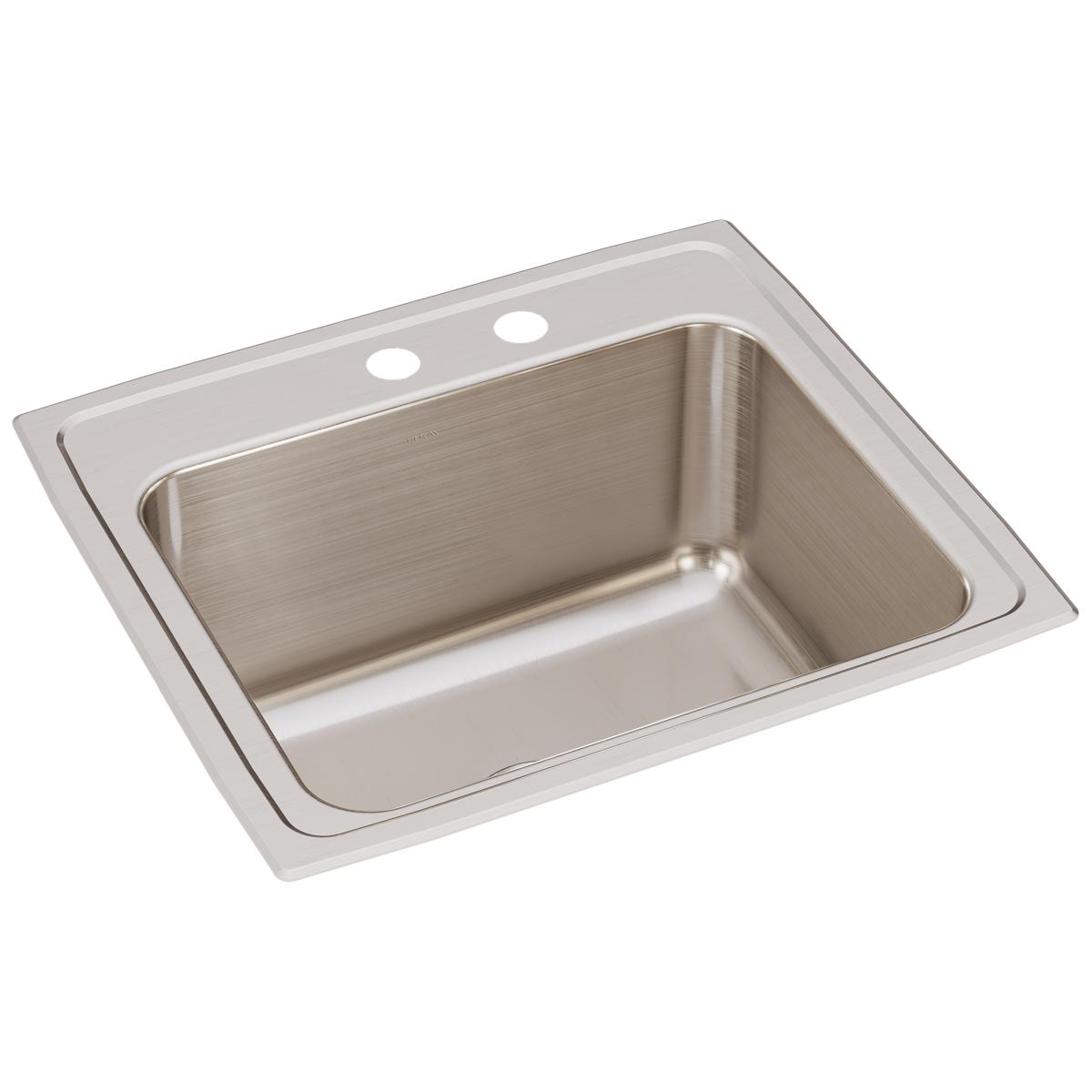 Elkay Lustertone Classic Single Bowl Drop - in Kitchen Sink with 22 x 19 - 1/2 x 10 - 1/8 Dimensions and MR2 - Hole for Faucet Installation