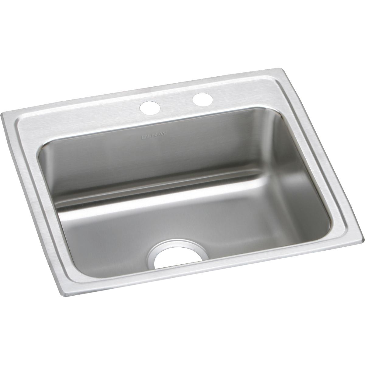 Elkay Lustertone Classic 22x19.5x7.625-inch MR2-Hole Single Bowl Drop-in Stainless Steel Sink