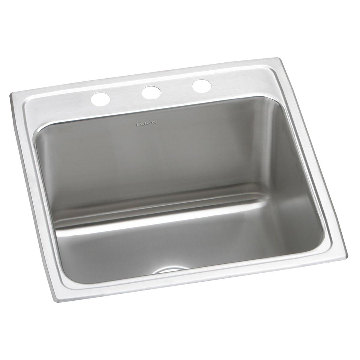 Elkay Lustertone 22 x 22 x 12-1/8 Single Bowl Drop-in Stainless Steel Kitchen Sink