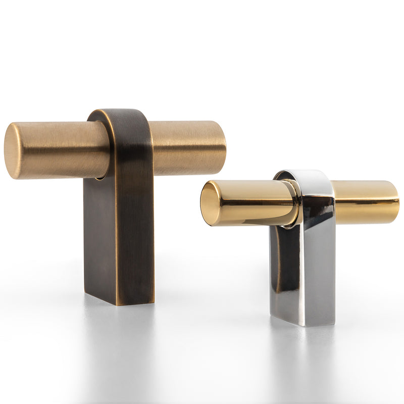 Large-Sized Elegant Classic Brass Aspen T-Style Cabinet and Furniture Knob