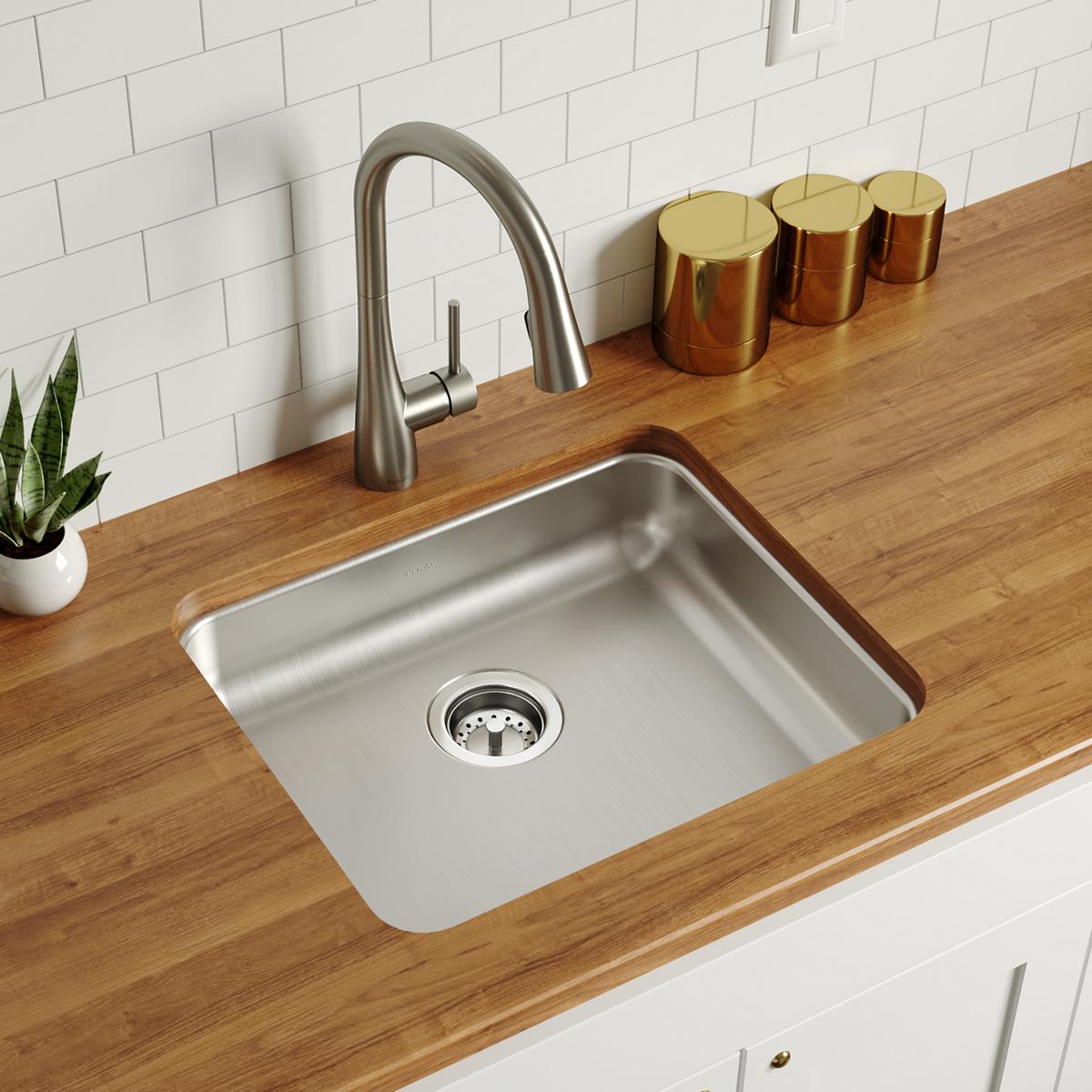 Elkay Lustertone Classic 21.5 x 18.5 x 4.375 Single Bowl Undermount ADA - Compliant Stainless Steel Sink