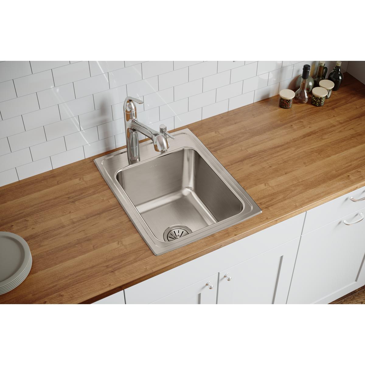 Elkay Lustertone Classic Single Bowl Drop - in Kitchen Sink with Dimensions 17 Inches by 22 Inches by 10 - 1/8 Inches
