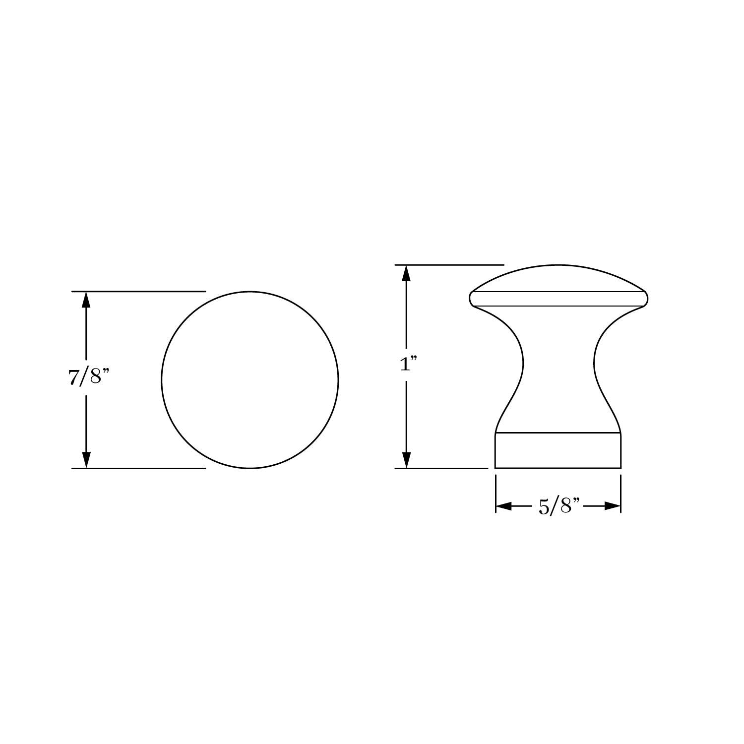 7/8-Inch Diameter Classic Solid Brass Hutter Cabinet Knob for Home Décor
