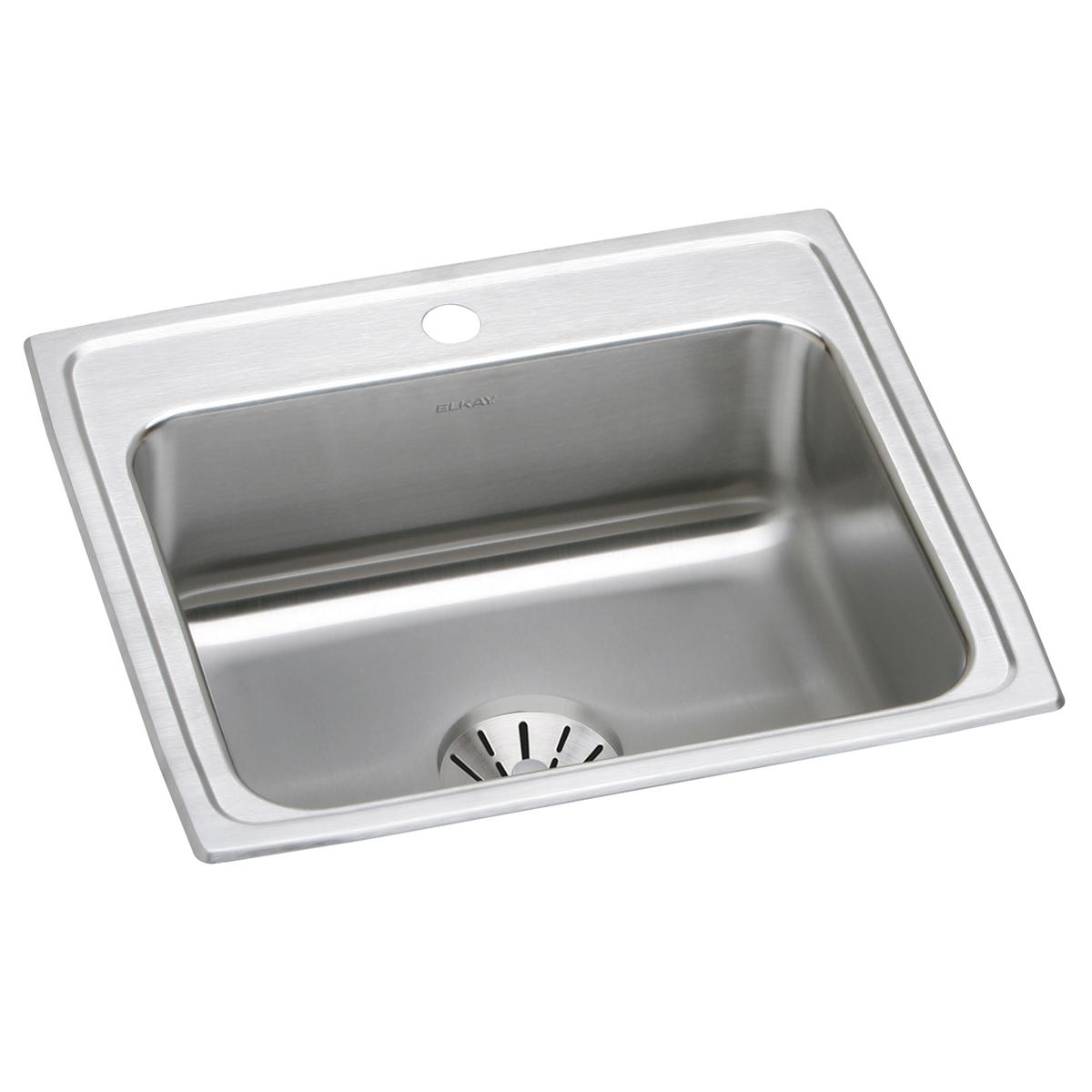 Elkay Lustertone Classic Single Bowl Drop - in Sink 22x19.5x10.125 with Perfect Drain