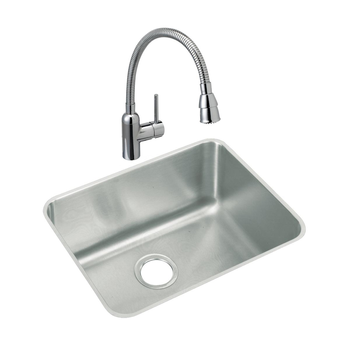 Elkay Lustertone Classic Single Bowl Undermount Kitchen Sink with Dimensions of 23-1/2 Inches by 18-1/4 Inches by 10 Inches