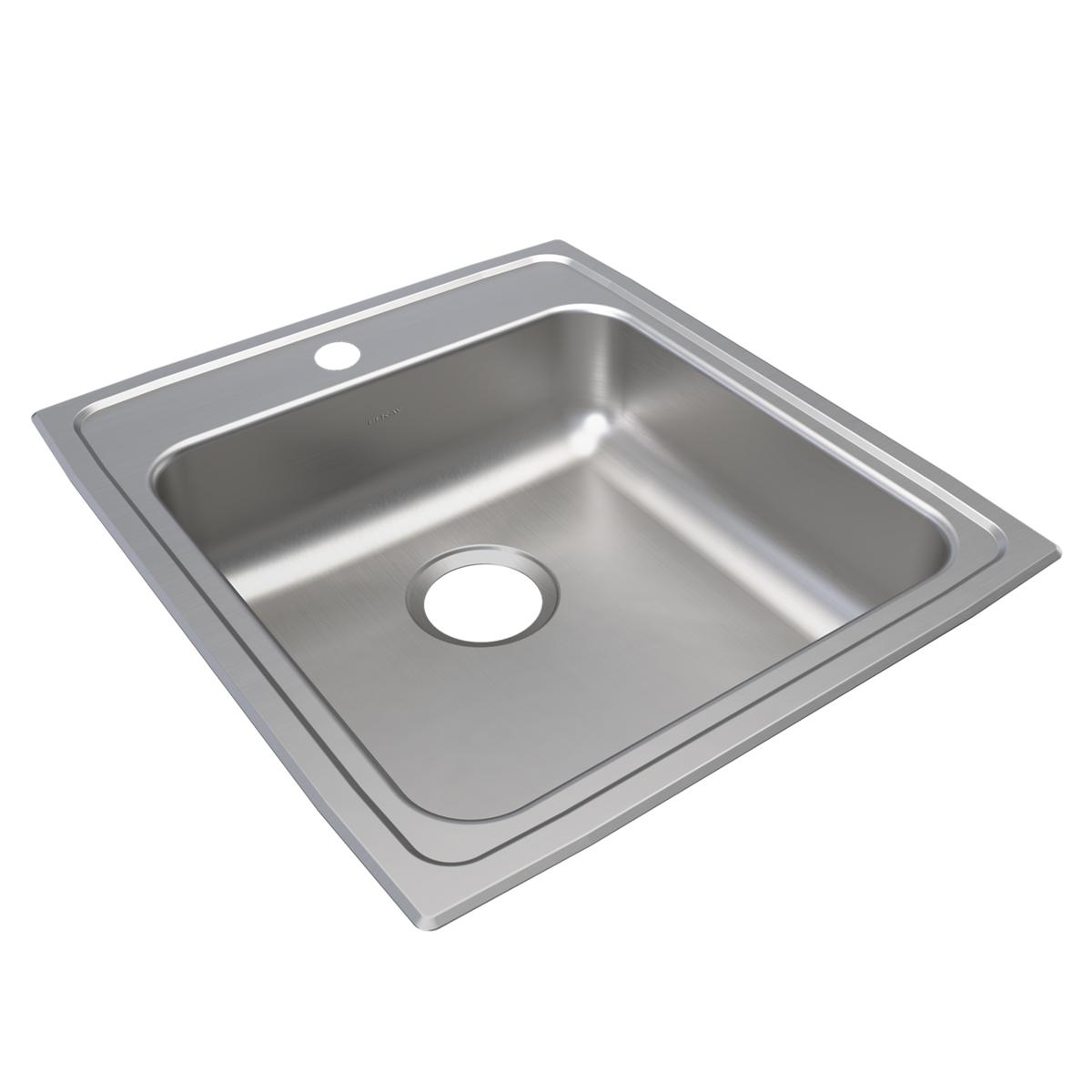 Elkay Lustertone Classic Single Bowl Drop - in ADA Stainless Steel Sink (19 - 1/2 x 22 x 6 - 1/2)