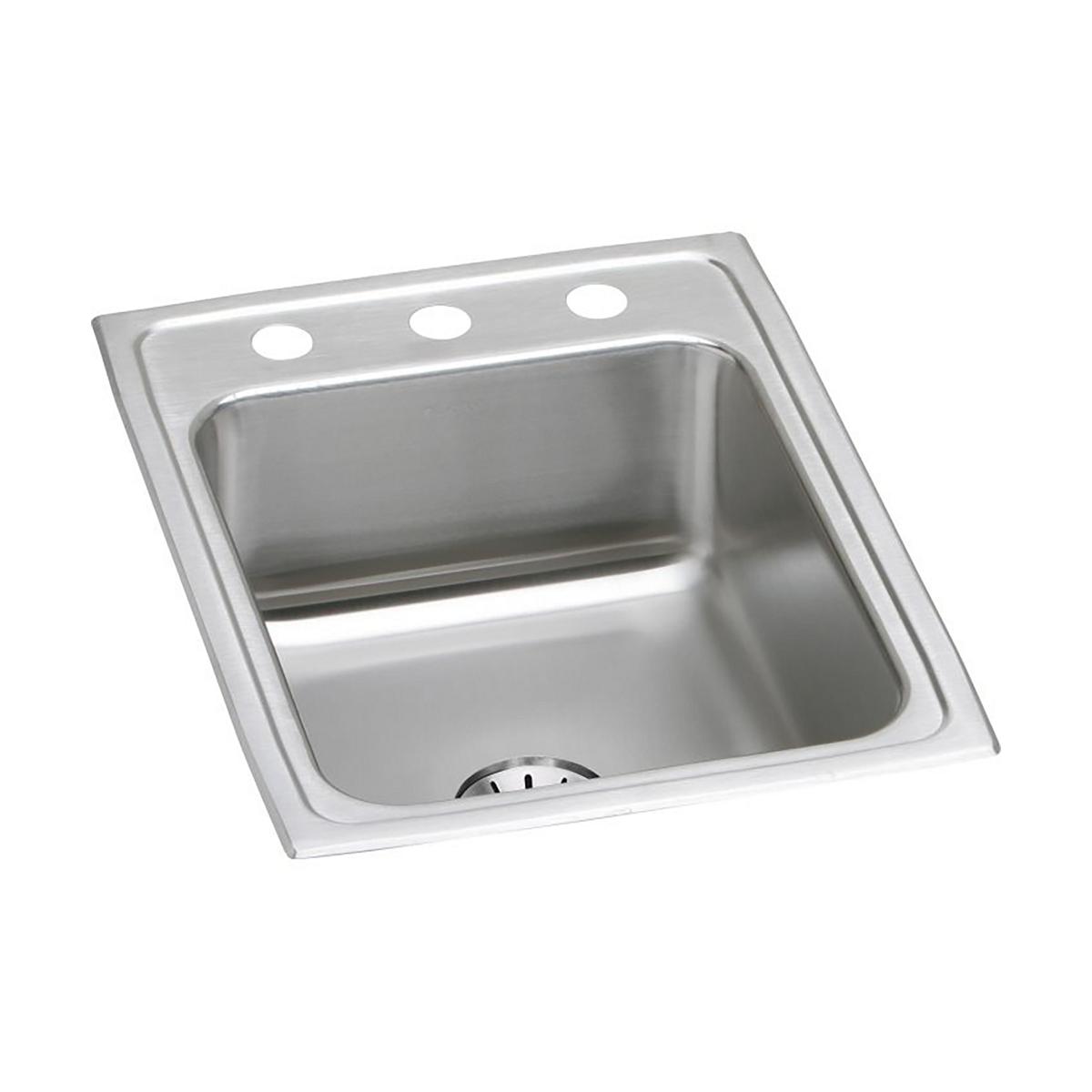 Elkay Lustertone Classic Stainless Steel Single Bowl Drop - in Kitchen Sink with Perfect Drain, Dimensions 17 Inches x 22 Inches x 7 - 5/8 Inches