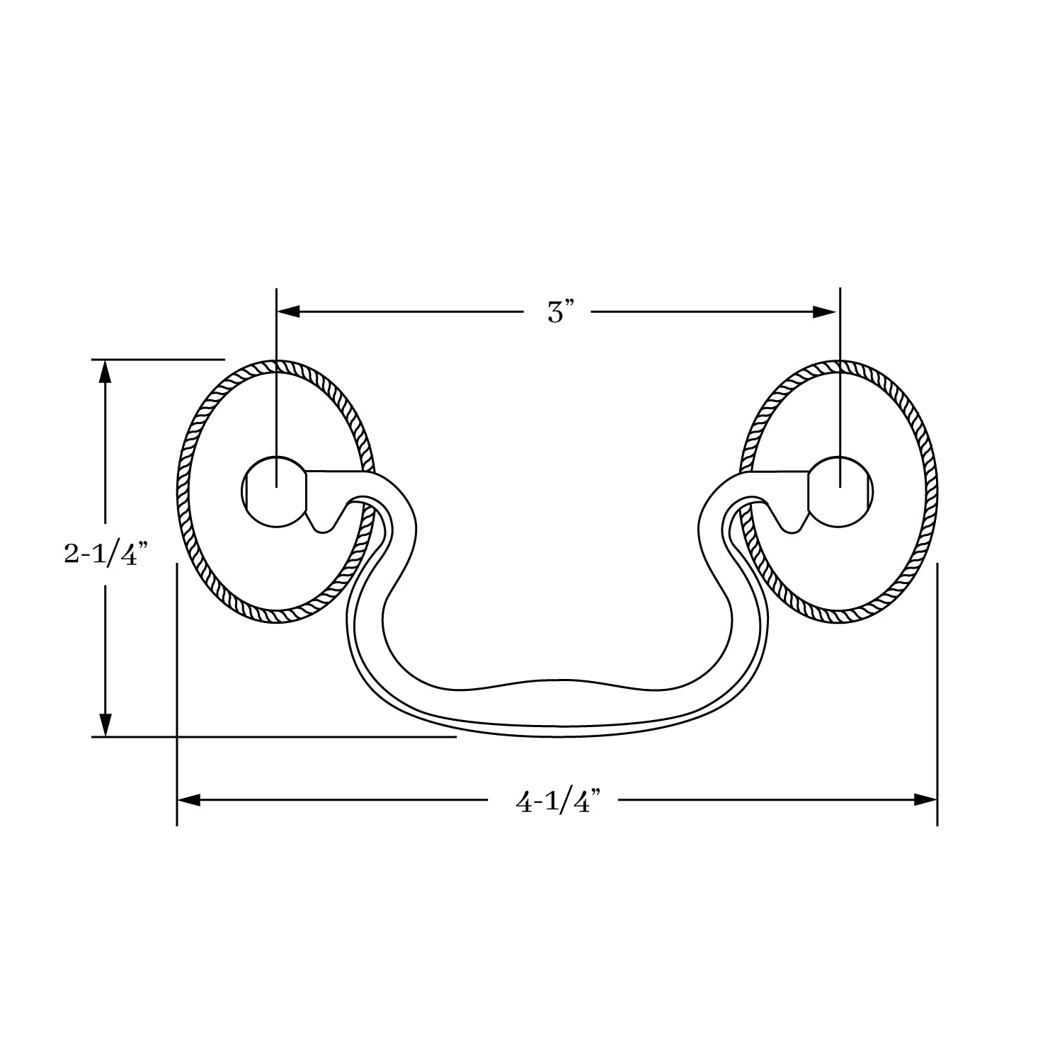 Exquisite Solid Brass Hutter 3-Inch Center-to-Center Bail Pull for Cabinetry and Furniture