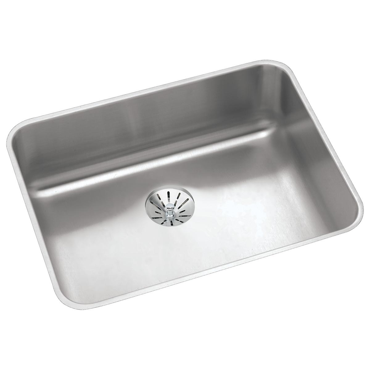 Elkay Lustertone Classic Single Bowl Undermount ADA - Compliant Kitchen Sink with 23 - 1/2 x 18 - 1/4 x 4 - 3/8 Dimensions and Perfect Drain for Seamless Use