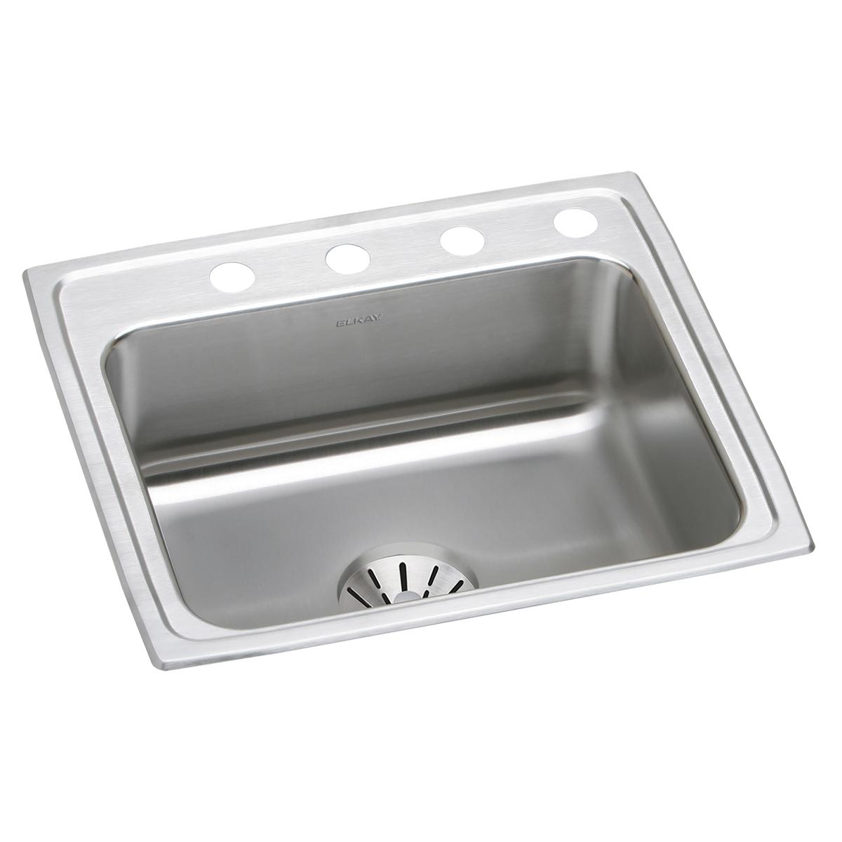 Elkay Lustertone Classic Single Bowl Drop - in Sink 22x19.5x10.125 with Perfect Drain