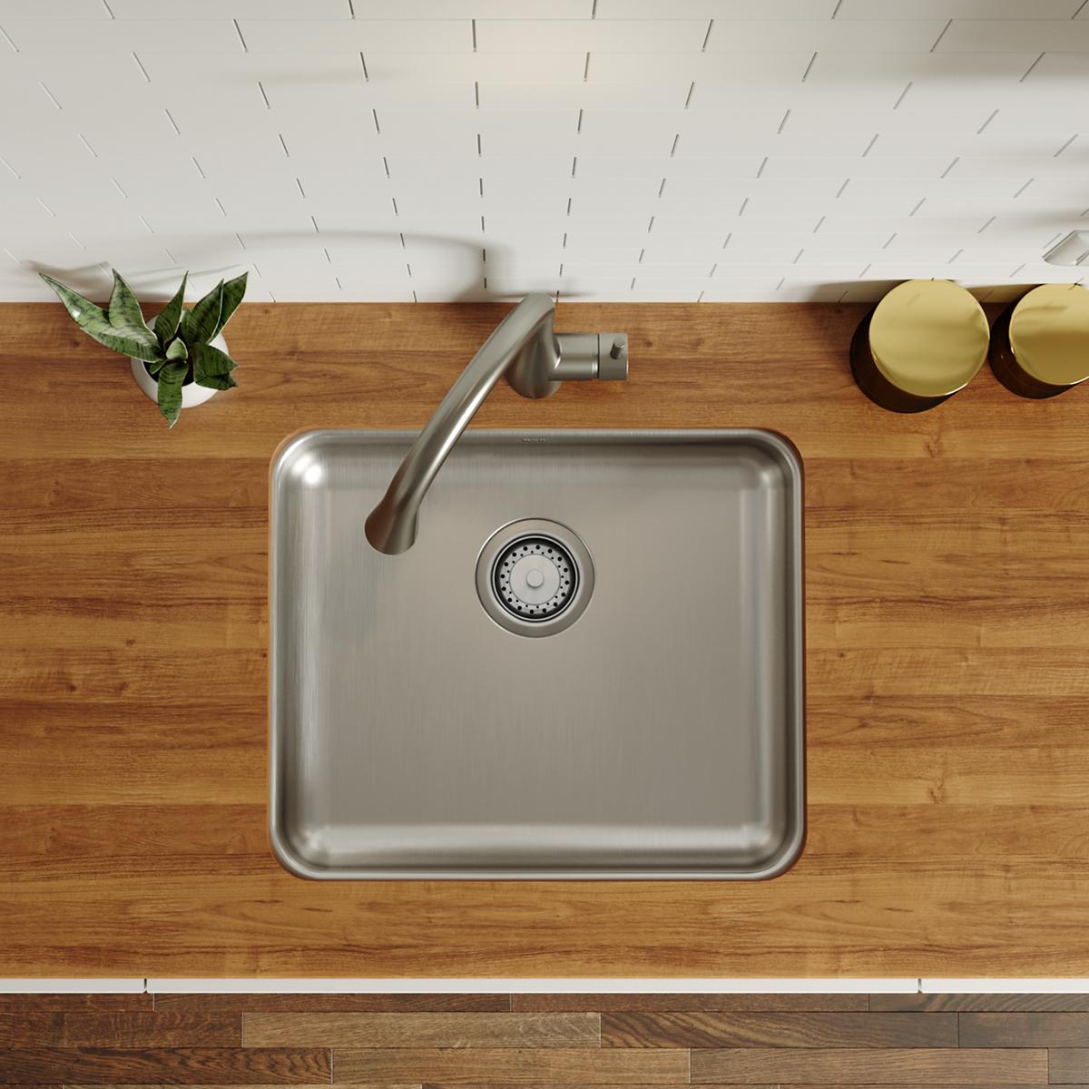 Elkay Lustertone Classic 21.5 x 18.5 x 4.375 Single Bowl Undermount ADA - Compliant Stainless Steel Sink