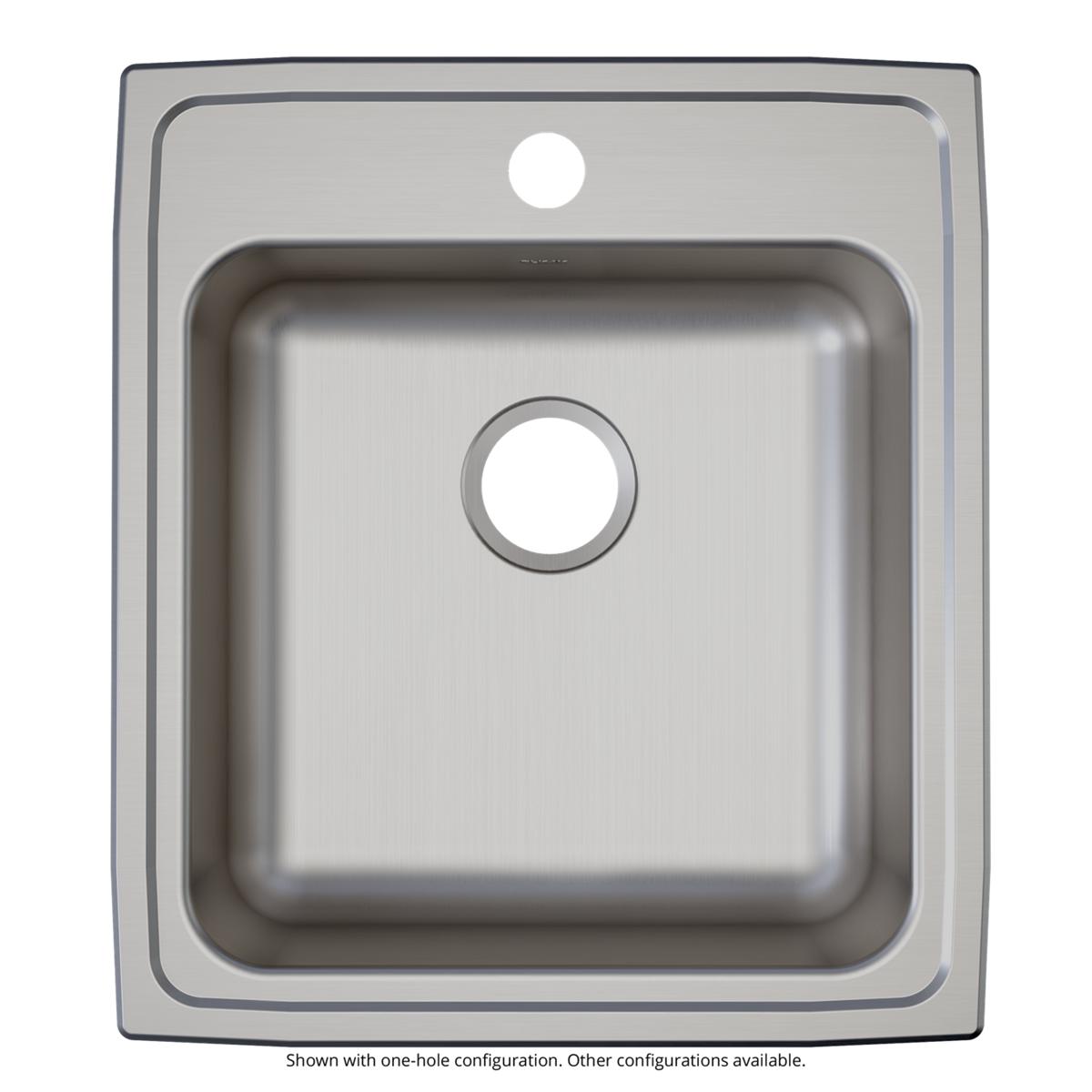 Elkay Lustertone Classic 19.5 x 22 x 5.5 ADA-compliant Single Bowl Drop-in Sink with 2 Pre-drilled Holes