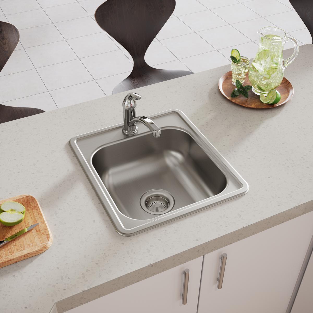 Elkay Dayton 22-Gauge Stainless Steel 17 x 19 x 6-1/8 Single Bowl Drop-in Bar Sink