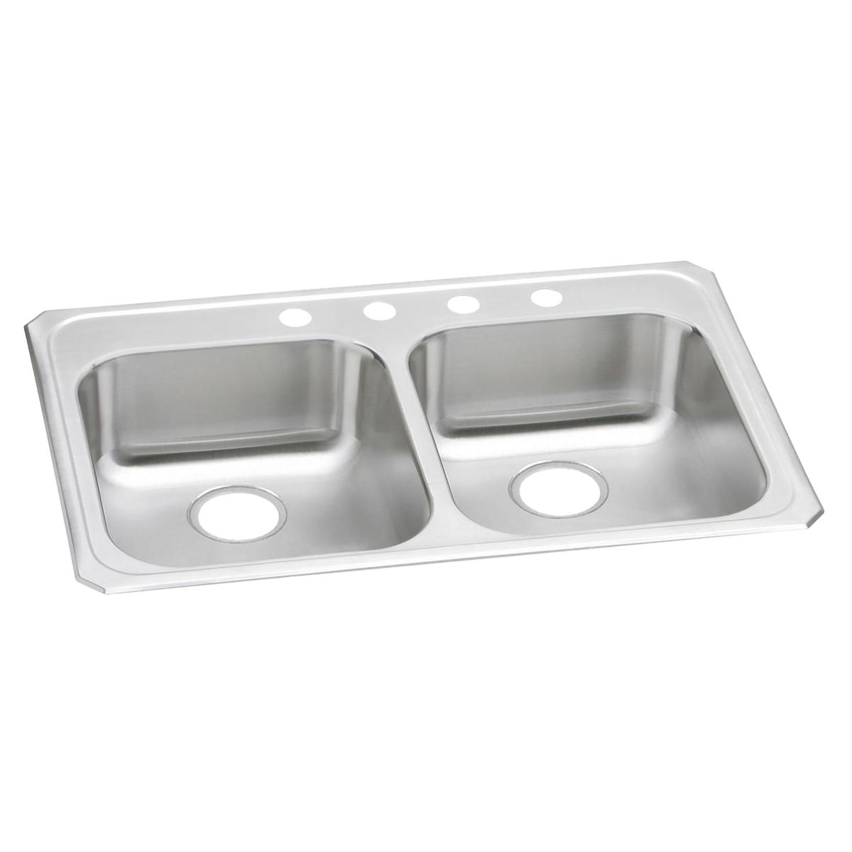 Elkay Celebrity 33 x 21-1/4 x 5-3/8 High-Durability Equal Double Bowl Drop-in Kitchen Sink