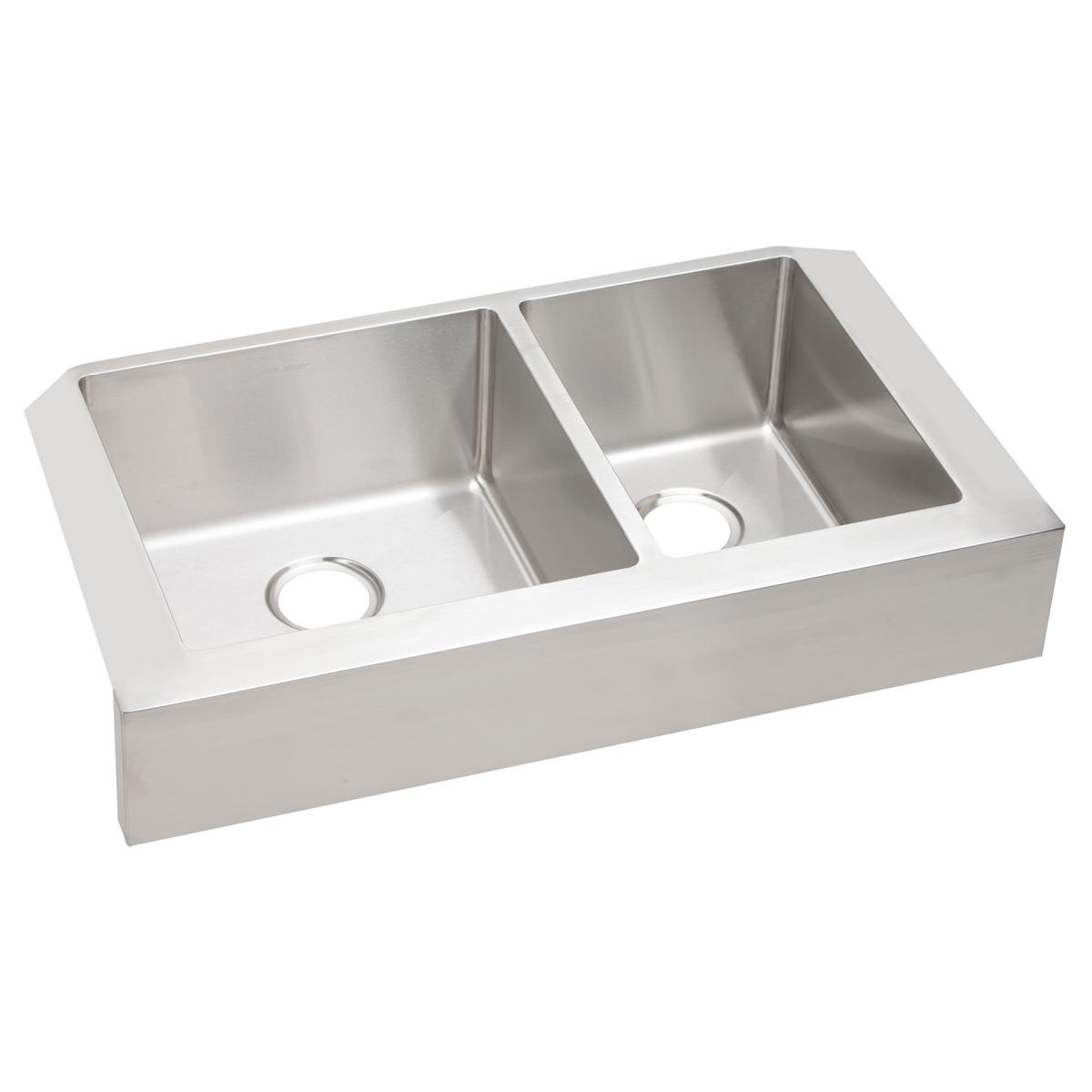 Elkay Crosstown 18 Gauge Stainless Steel 35-7/8 x 20-1/4 x 9 60/40 Double Bowl Farmhouse Kitchen Sink