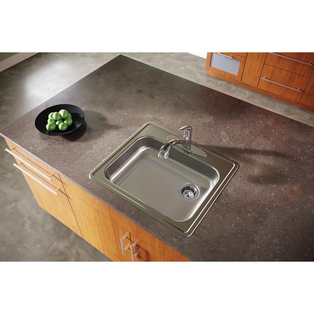 Elkay Dayton 25-Inch by 22-Inch by 5-3/8-Inch MR2-Hole Single Bowl Drop-in Kitchen Sink with Right Drain for Enhanced Kitchen Functionality