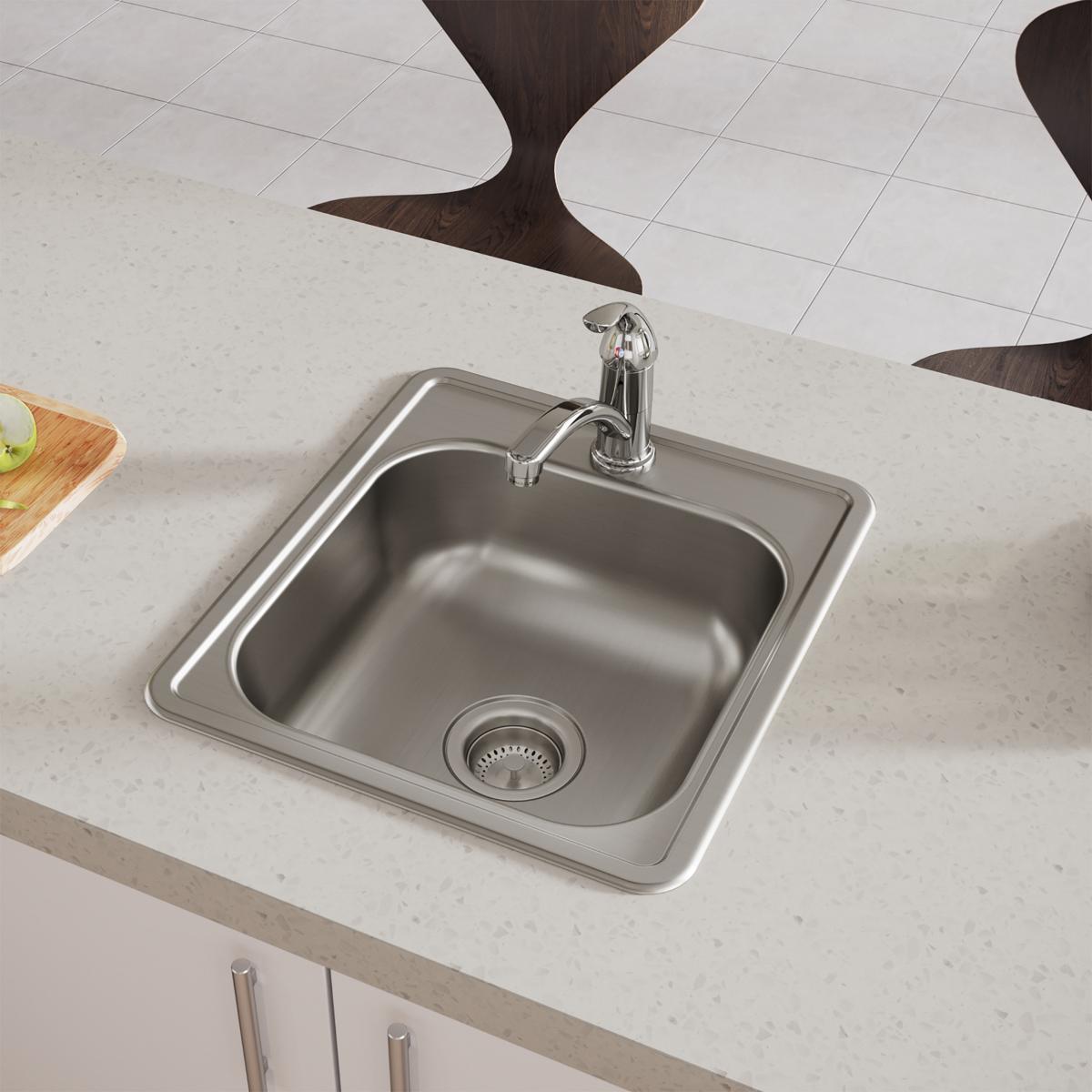 Elkay Dayton 22-Gauge Stainless Steel 17 x 19 x 6-1/8 Single Bowl Drop-in Bar Sink