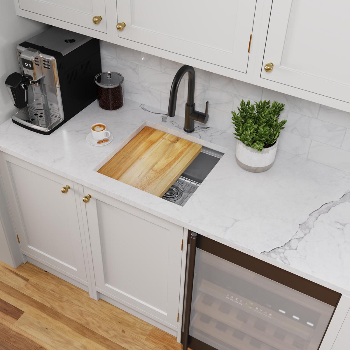 Elkay Crosstown Single Bowl Undermount Sink Kit - 18 Gauge Workstation for Kitchen with Dimensions of 18-1/2 Inches by 18-1/2 Inches by 8-3/4 Inches