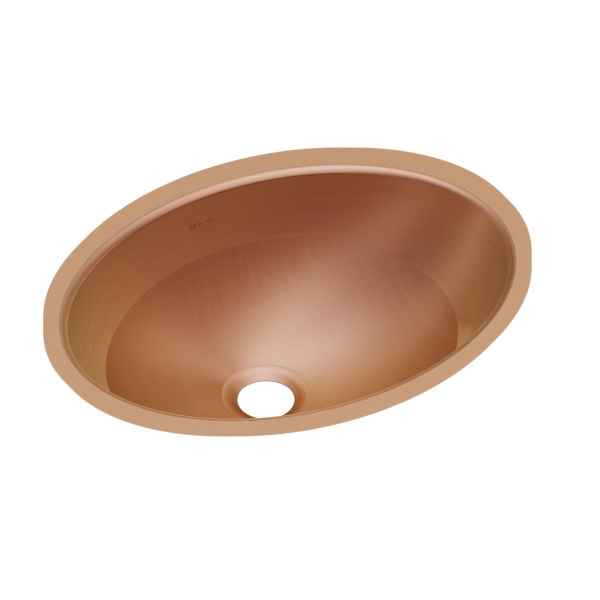 Elkay CuVerro Antimicrobial 18 x 14 x 6 Single Bowl Undermount Copper Bathroom Sink