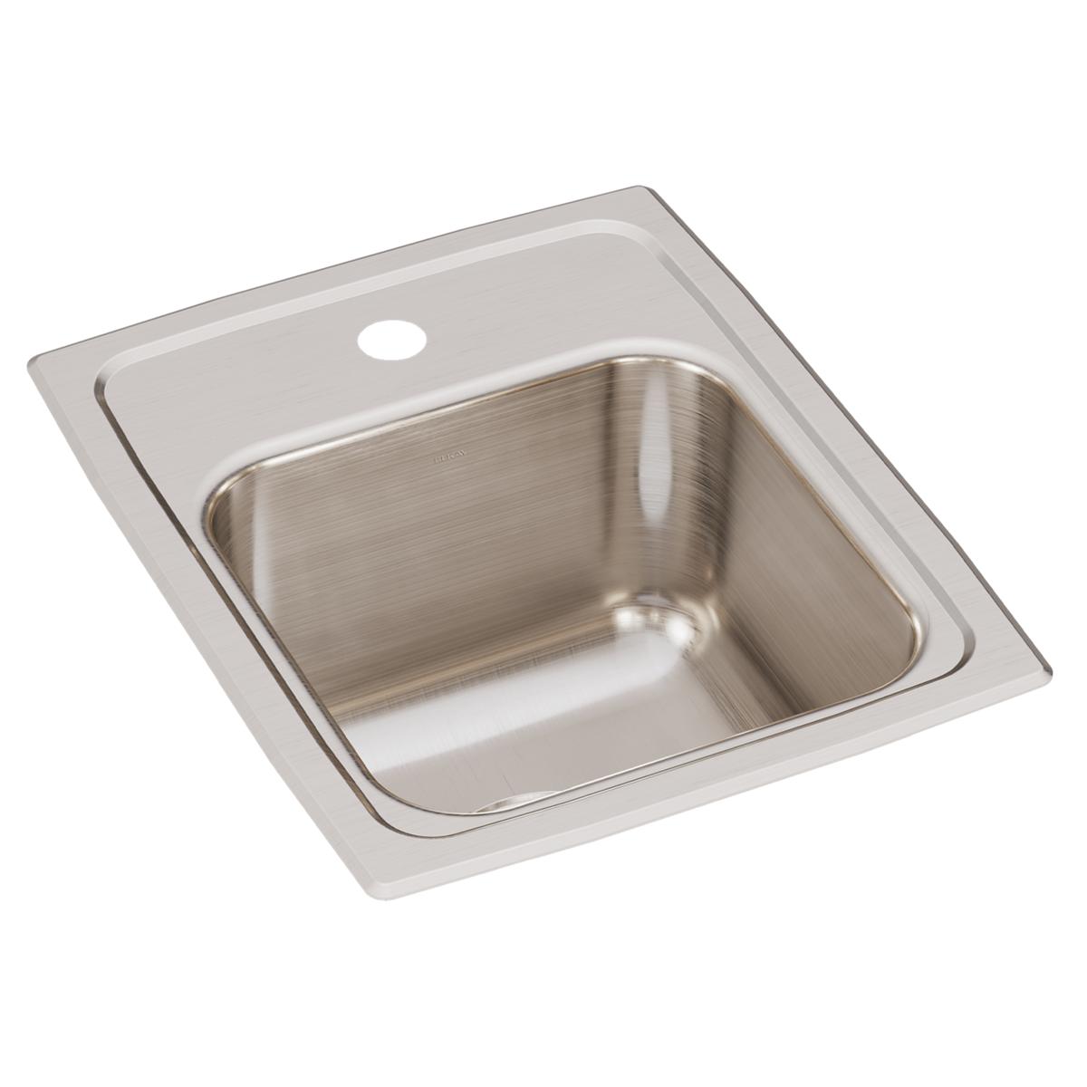 Elkay Lustertone Classic 13 x 16 x 7-5/8 Inch Single Bowl Drop-in Kitchen Sink with Quick-clip Mounting System