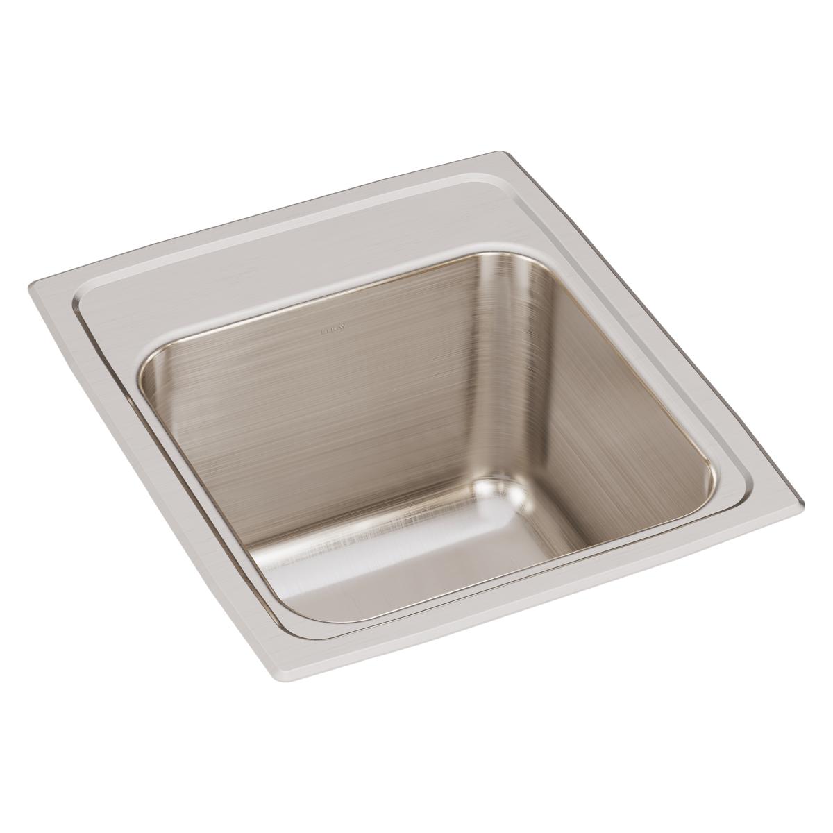 Elkay Lustertone Classic Single Bowl Drop - in Kitchen Sink, Dimensions: 15 Inches by 17.5 Inches by 10 Inches