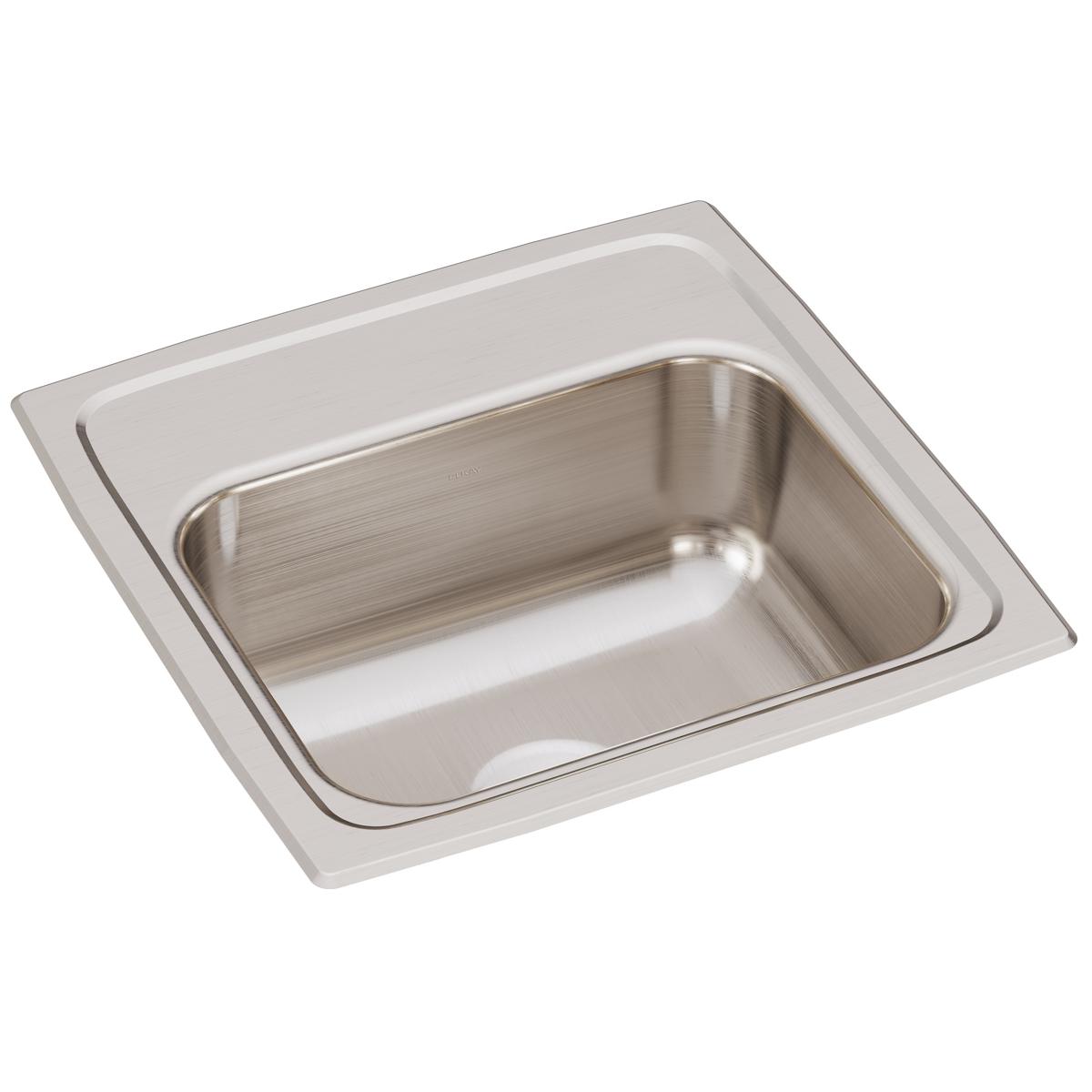 Elkay Lustertone Classic Single Bowl Drop - in Bar Sink, 15 Inches by 15 Inches by 6 - 1/8 Inches