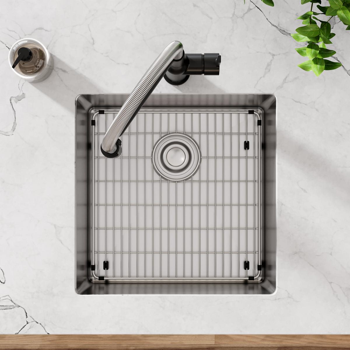 Elkay Crosstown 18 Gauge Stainless Steel Single Bowl Undermount Kitchen Sink Kit with Dimensions of 18-1/2 x 18-1/2 x 9 Inches