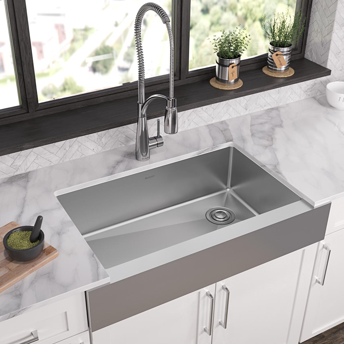 Elkay Crosstown 18-Gauge Single Bowl Farmhouse Sink - 35-7/8 x 20-1/4 x 9