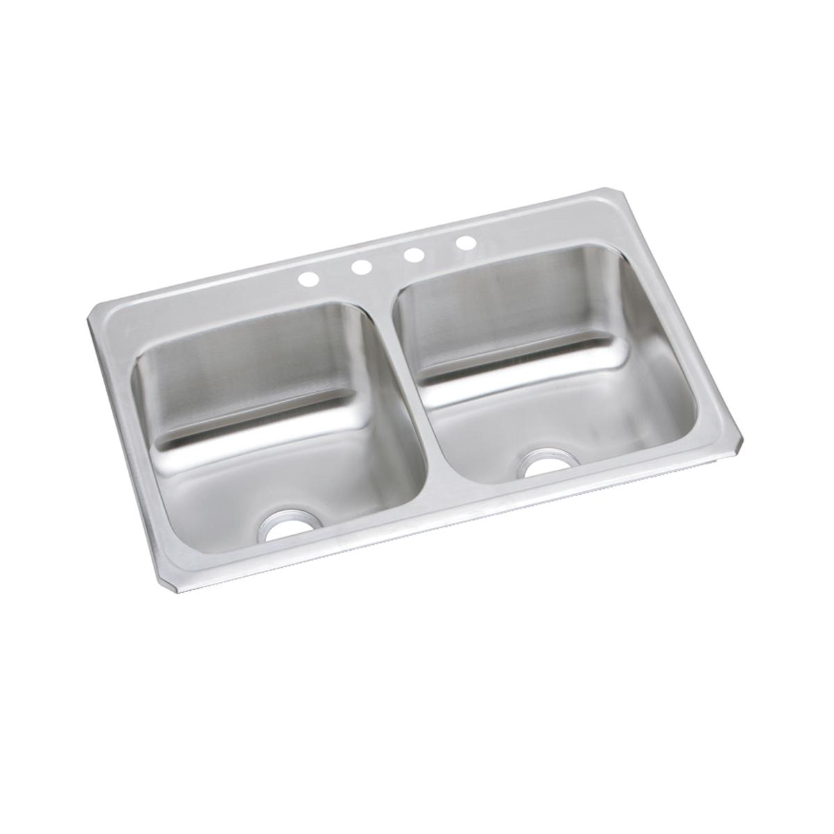 Elkay Celebrity 43x22x6-7/8 Equal Double Bowl Drop-in Stainless Steel Kitchen Sink