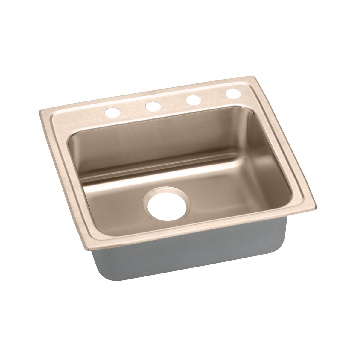 Elkay CuVerro Antimicrobial Copper Single Bowl Drop - in ADA - compliant 25 x 21 - 1/4 x 6 - 1/2 Sink