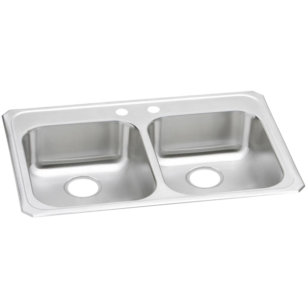 Elkay Celebrity 33 x 21-1/4 x 5-3/8 High-Durability Equal Double Bowl Drop-in Kitchen Sink