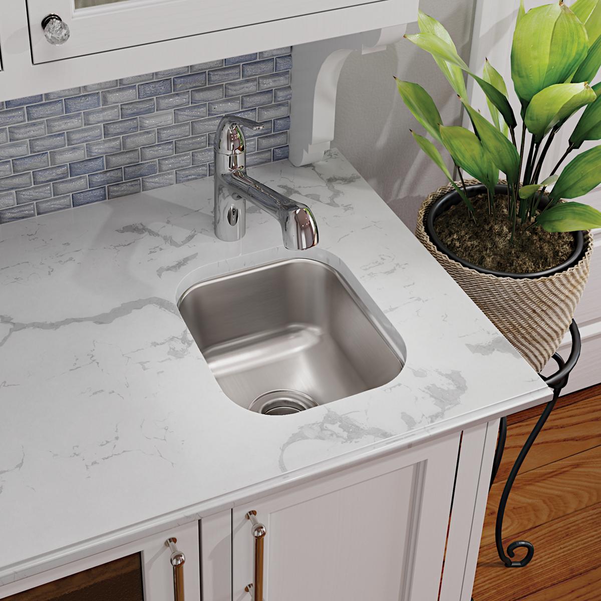 Elkay Dayton Single Bowl Undermount Kitchen and Laundry Room Sink with Dimensions 14-1/2 Inches by 12-1/2 Inches by 6-1/2 Inches
