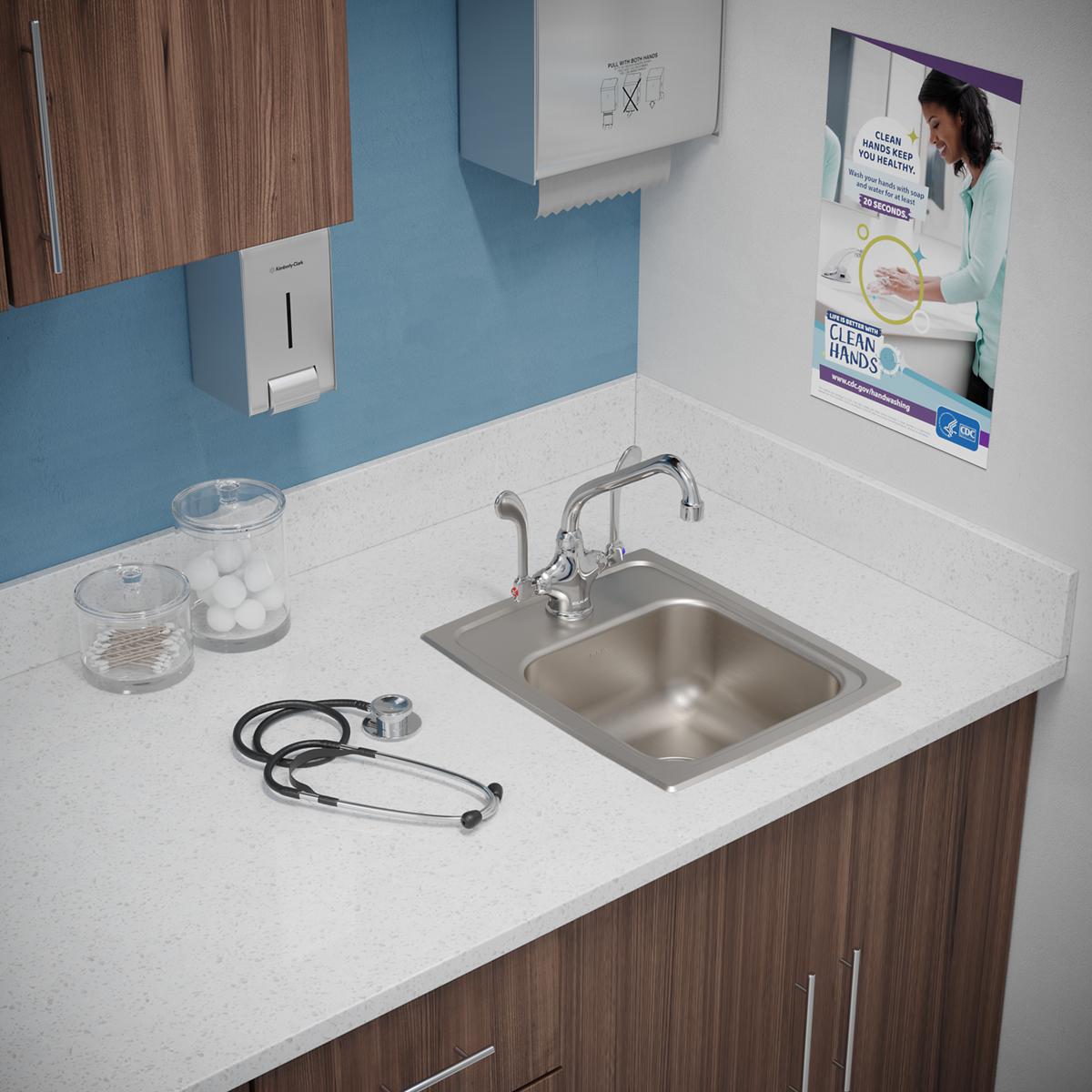 Elkay Lustertone Classic 13 x 16 x 5-1/2 Single Bowl Drop-in ADA - Compliant Stainless Steel Sink