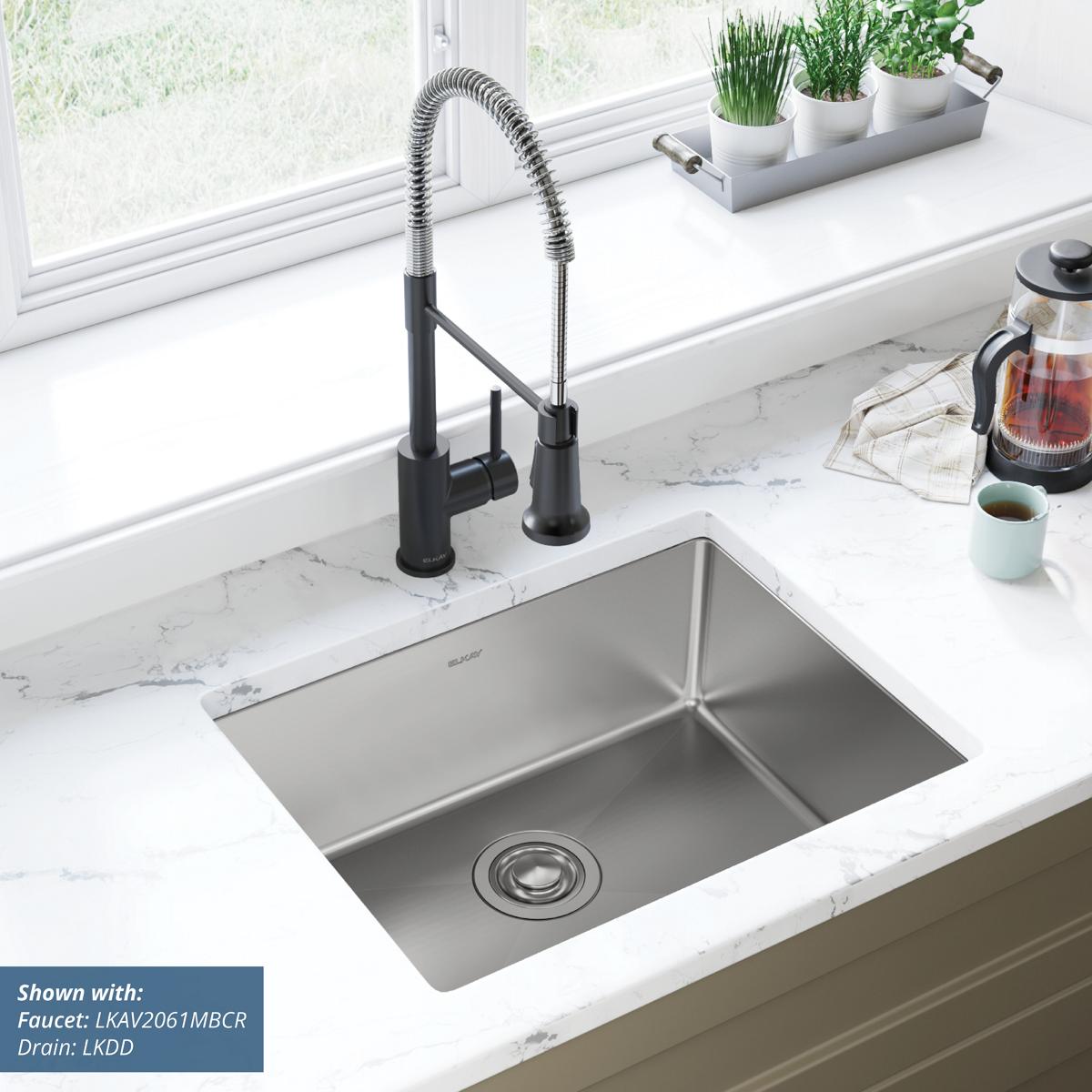 Elkay Crosstown Single Bowl Undermount Kitchen Sink - 16 Gauge Stainless Steel, 23-1/2 x 18-1/4 x 8 Dimensions