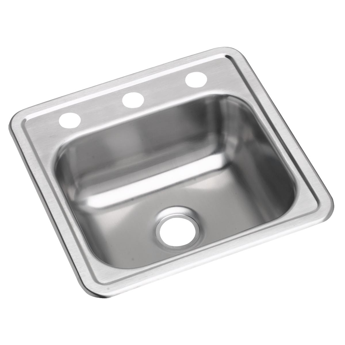 Elkay Dayton 15-Inch by 15-Inch by 5-3/16-Inch Single Bowl Drop-in Stainless Steel Bar Sink with 3-1/2-Inch Drain Opening