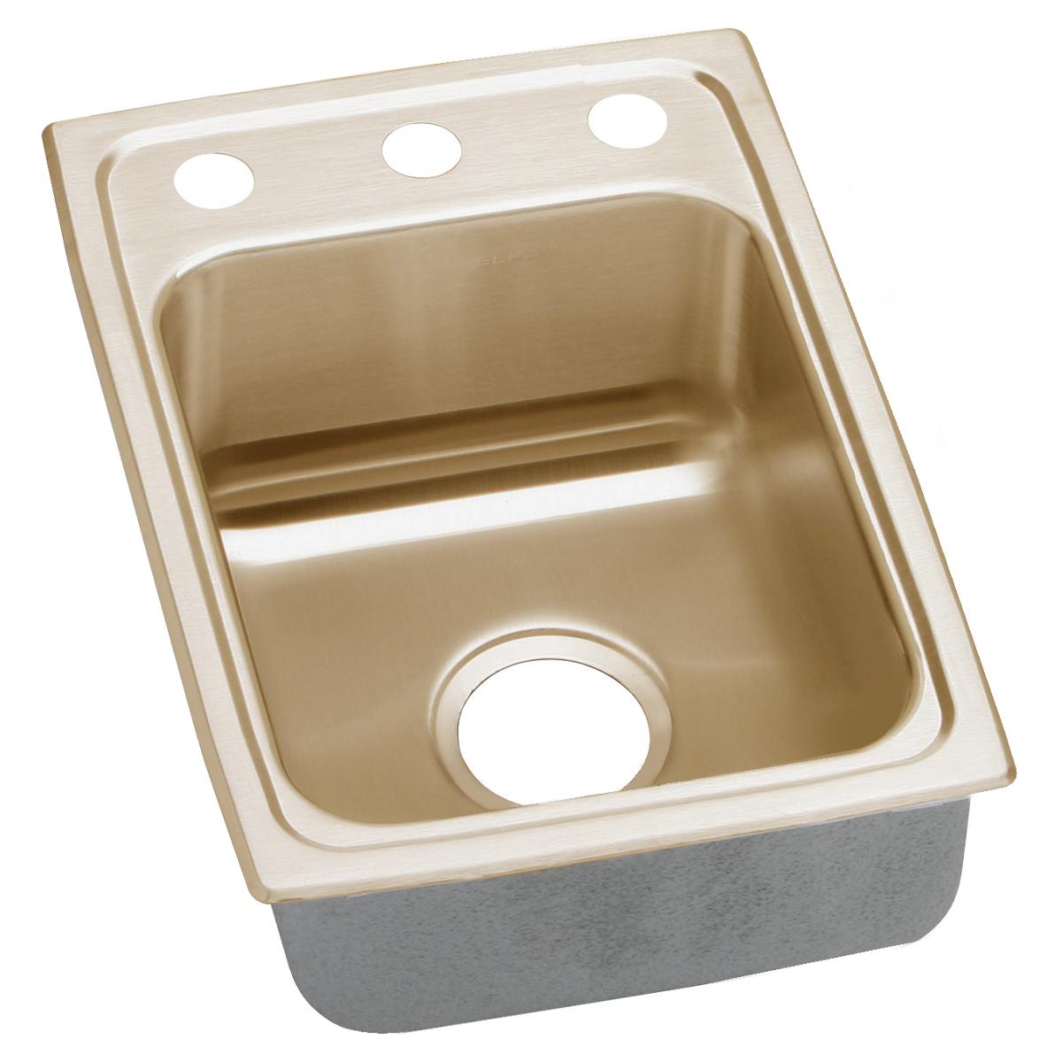 Elkay CuVerro Antimicrobial Copper Single Bowl Drop - in Kitchen Sink Measuring 15 Inches by 22 Inches by 7 - 5/8 Inches