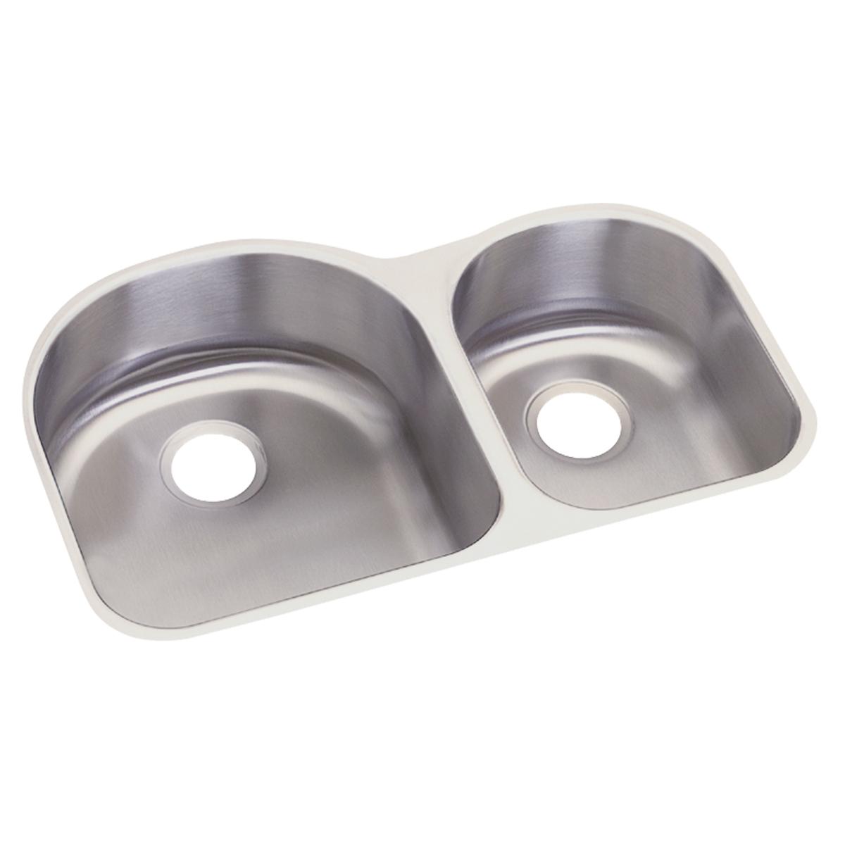 Elkay Dayton Premium 31-1/4 x 20 x 8 Inch Offset 60/40 Double Bowl Undermount Kitchen Sink for Modern Kitchens