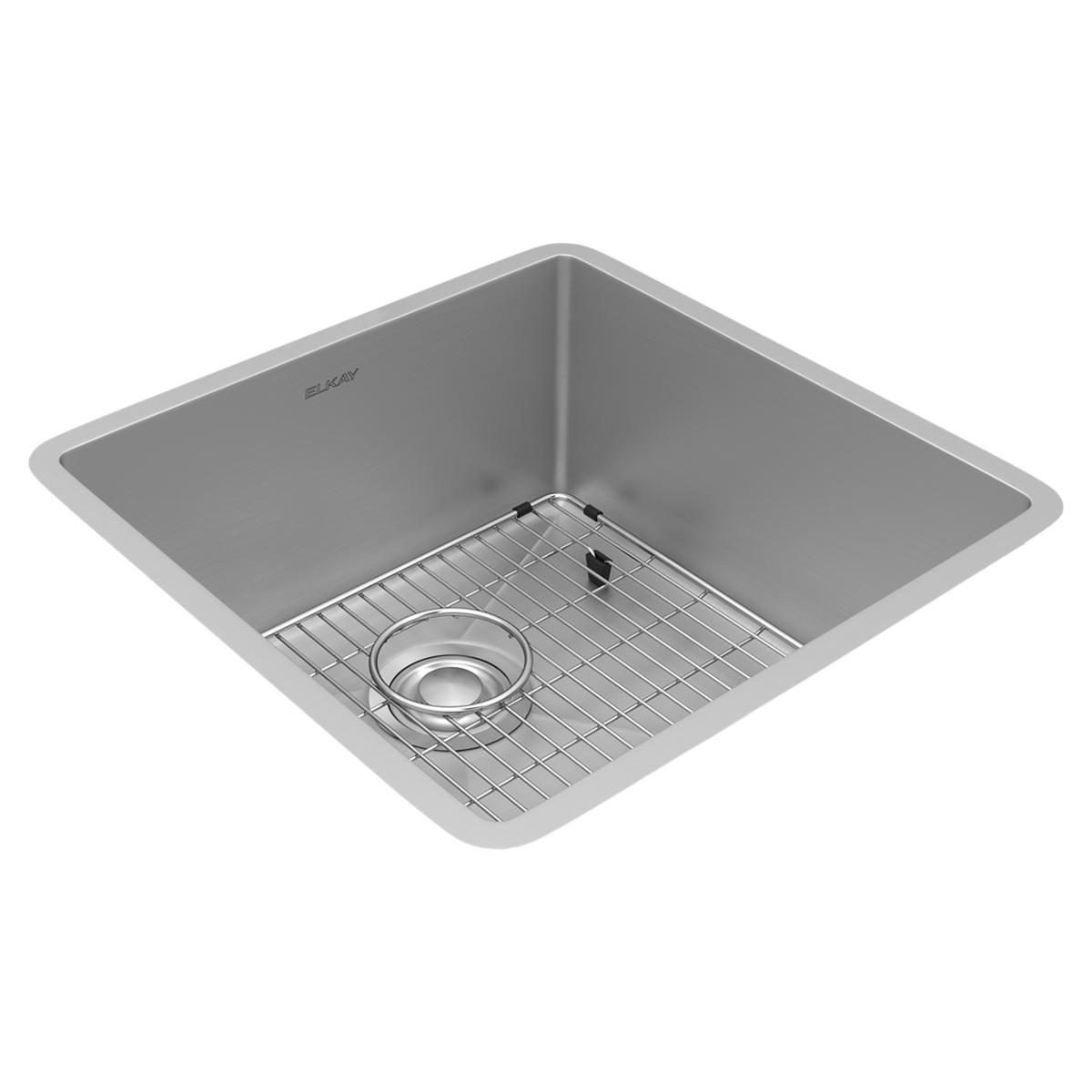 Elkay Crosstown 18 Gauge Stainless Steel Single Bowl Undermount Kitchen Sink Kit with Dimensions of 18-1/2 x 18-1/2 x 9 Inches