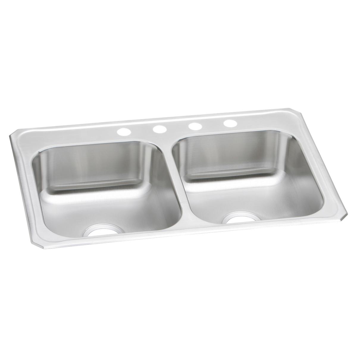 Elkay Celebrity 33 x 22 x 7 Equal Double Bowl Stainless Steel Drop - in Kitchen Sink